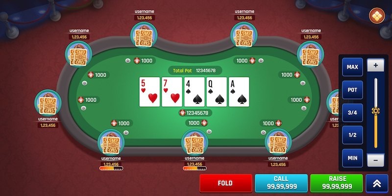 Các lựa chọn khi chơi Poker 99OK